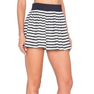 Kate Spade New York Women Navy Stripe Nahant Pleated Swim Cover-Up Skirt Size S